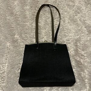 Vintage Jennifer Graham black textured purse with leather straps